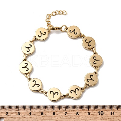 12 Constellations 304 Stainless Steel Link Chain Bracelets BJEW-I239-01G-06-1