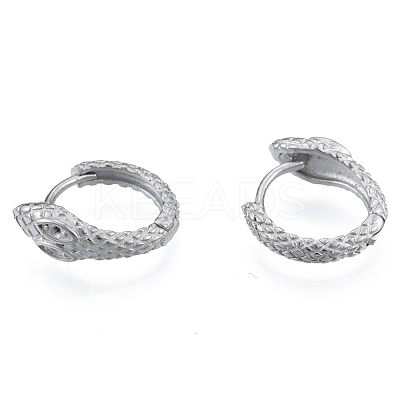 Tarnish Resistant 304 Stainless Steel Hoop Earrings Findings STAS-N092-191-1