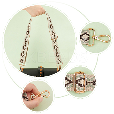 Rhombus Pattern Adjustable Cotton Bag Strap FIND-WH0092-45-1