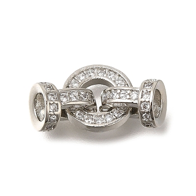 Rack Plating Ring Brass Micro Pave Cubic Zirconia Fold Over Clasps KK-F883-19P-01-1