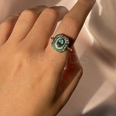 Rectangle Alloy with Rhinestone Finger Rings for Women FS-WGB46A4-03-1