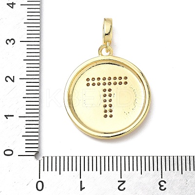 Brass Micro Pave Clear Cubic Zirconia Pendants KK-L253-17G-T-1