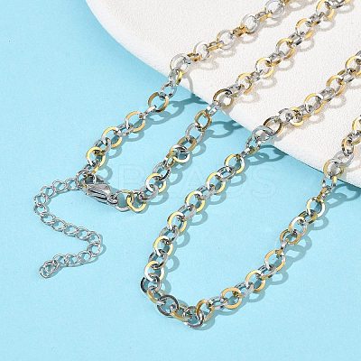 304 Stainless Steel Rolo Chain Necklaces NJEW-Z102-01GP-1