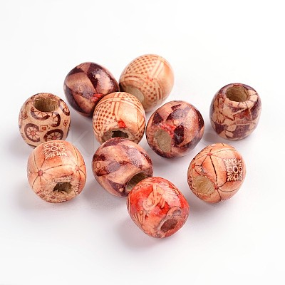 Hot 16mm Mixed Wood Beads WOOD-PH0008-66-1