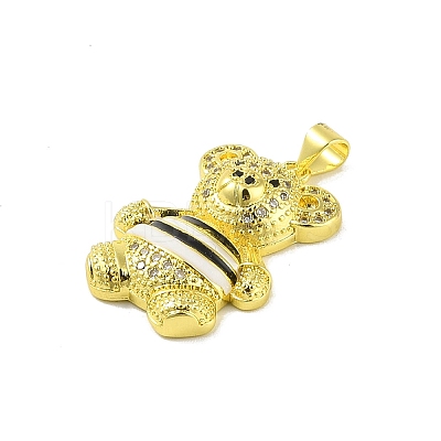 Brass Micro Pave Cubic Zirconia Pendants KK-E111-10G-1