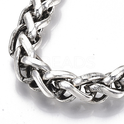 Men's Alloy Wheat Chain Bracelets X-BJEW-T014-07AS-1
