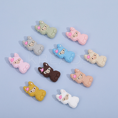 20Pcs 10 Colors Alpaca Food Grade Eco-Friendly Silicone Focal Beads SIL-CA0002-75-1