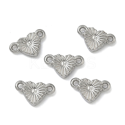 304 Stainless Steel Textured Heart Links Connector Charms STAS-D211-14A-P-1