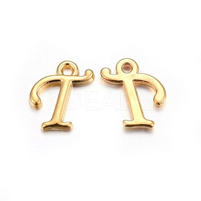 Golden Plated Alloy Letter Pendants X-PALLOY-J718-01G-T-1