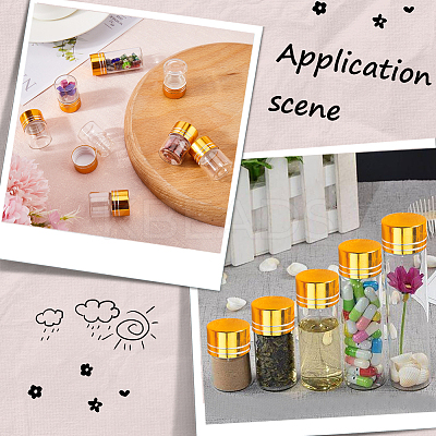 40Pcs Clear Glass Bottles Bead Containers CON-SC0001-15B-01-1