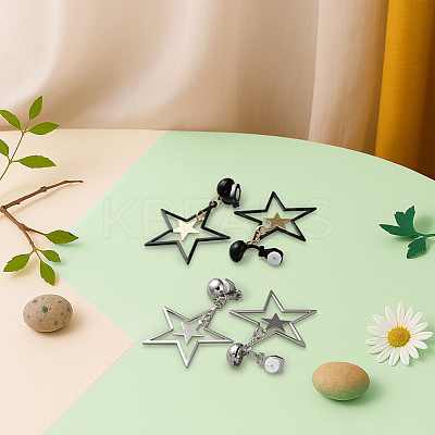 2 Pairs 2 Colors Brass Clip-on Earrings EJEW-HY0001-10A-1