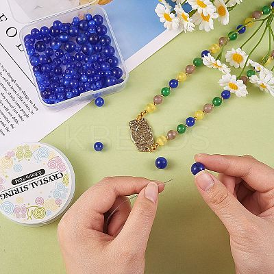 DIY Round Cat Eye Beads Bracelet Making Kit DIY-SZ0006-56E-1