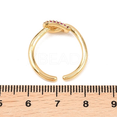 Brass Micro Pave Cubic Zirconia Finger Rings RJEW-C153-01G-03-1