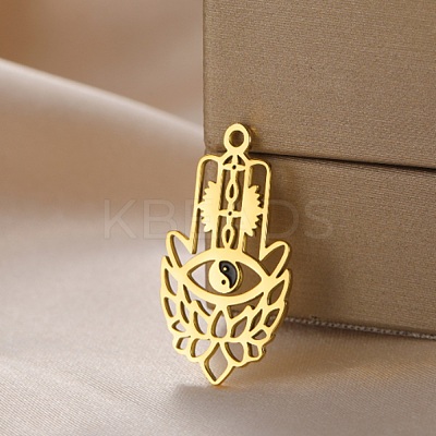 Hollow 304 Stainless Steel Pendants STAS-H247-03G-1