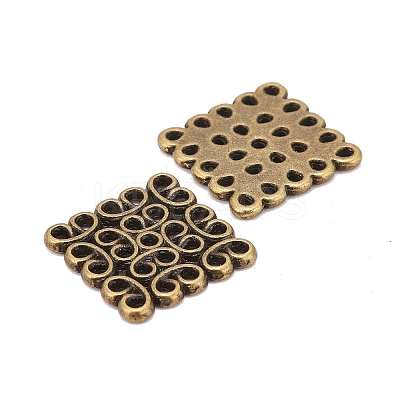 Tibetan Style Filigree Links TIBEP-EA166YKG-AB-LF-1