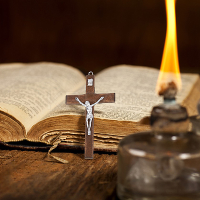 6Pcs 3 Colors Religion Cross Wood Big Pendants WOOD-DC0001-18-1