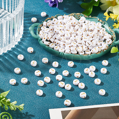 500Pcs Plating Acrylic Beads PACR-TADJ0001-01T-1