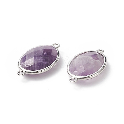 Platinum Tone Brass Amethyst Links connectors G-F339-B10-1
