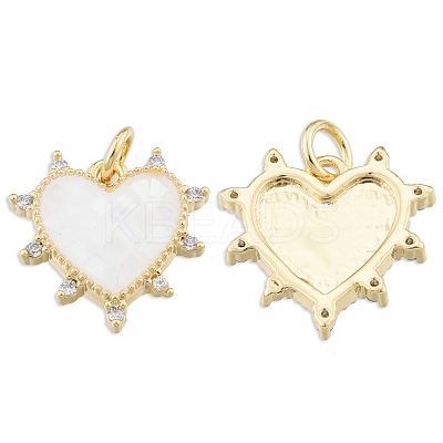 Brass Micro Pave Clear Cubic Zirconia Pendants KK-N227-99D-1