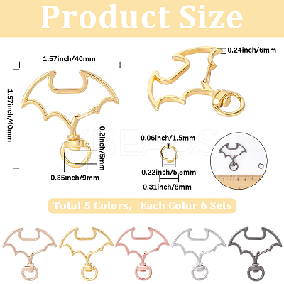 30 Sets 5 Colors Alloy Swivel Clasps FIND-SC0017-69-1