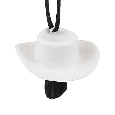 Halloween Skull Plastic Pendant Necklaces NJEW-S006-01C-1
