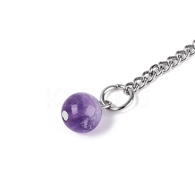Natural Amethyst Dowsing Pendulum Pendants AJEW-N005-01A-1