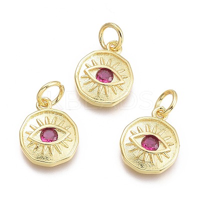 Brass Micro Pave Cubic Zirconia Pendants LS-KK-P187-17G-G-1
