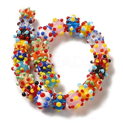Handmade Pumpkin Spot Lampwork Beads LAMP-P064-02B-1