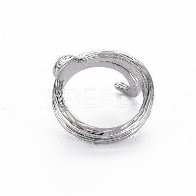 Snake Shape Rack Plating Alloy Cuff Rings RJEW-Q163-026B-RS-1