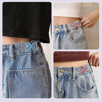 4 Pairs 4 Colors Platinum Alloy Enamel Waist Tighteners AJEW-TA0002-66-1