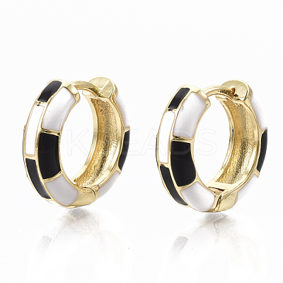 Brass Huggie Hoop Earrings EJEW-S209-06A-1