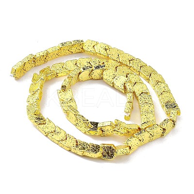 Electroplated Natural Lava Rock Beads Strands G-H303-A02-G02-1
