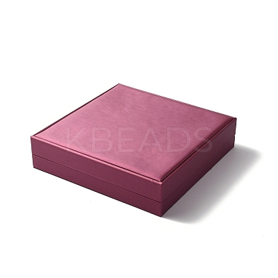 Rectangle PU Leather pendant Necklace Jewelry Storage Box CON-WH0094-21-1