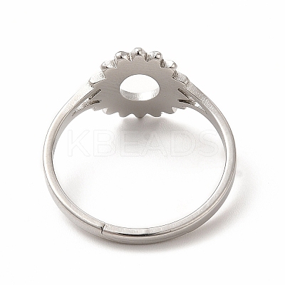 Non-Tarnish 304 Stainless Steel Sunflower Adjustable Ring for Women RJEW-B027-17P-1