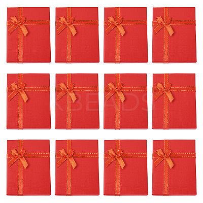 Rectangle Paper Jewelry Set Storage Boxes with Bowknot X1-CON-TAC0014-04D-1