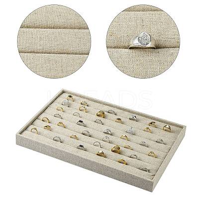 Imitation Burlap Jewelry Ring Displays X-RDIS-G002-03-1