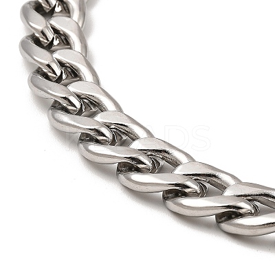 Non-Tarnish 304 Stainless Steel Cuban Link Chain Necklace LS-BJEW-B072-04P-1