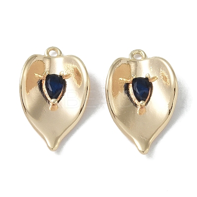 Brass Cubic Zirconia Pendants KK-H482-12G-02-1