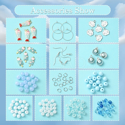 Acrylic Bead DIY Earring Making Kits DIY-FS0006-67B-1