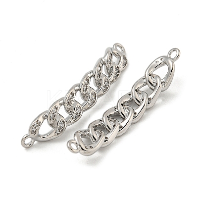 Brass Micro Pave Clear Cubic Zirconia Pendants KK-N254-116P-1