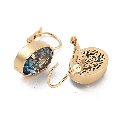 Glass Leverback Earrings EJEW-P269-01KCG-1