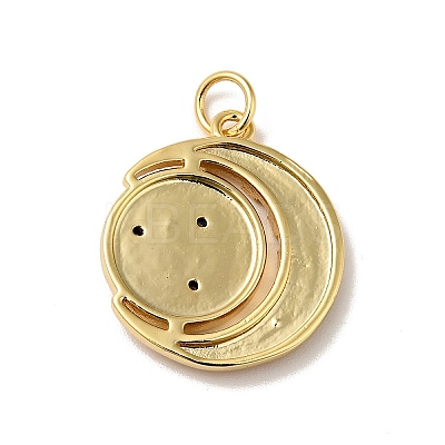 Rack Plating Brass Micro Pave Cubic Zirconia Pendants KK-H431-34G-1
