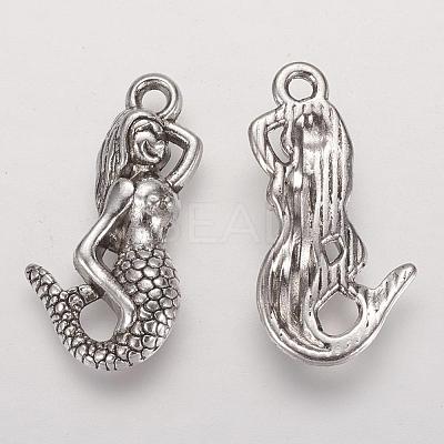 Alloy Metal 3D Mermaid Pendants PALLOY-2458-AS-FF-1