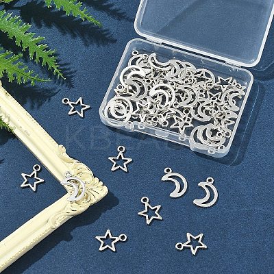 50Pcs 2 Styles Tibetan Style Alloy Charms TIBEP-FS0001-29AS-1