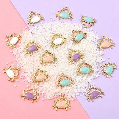 40Pcs 4 Colors Eco-Friendly Zinc Alloy Pendants ENAM-CJ0002-30-1