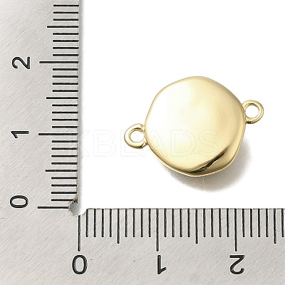 Brass Pave Black Glass Half Round Links Connector Charms KK-K388-19G-1