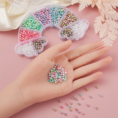 7 Style ABS Plastic Imitation Pearl Beads OACR-YW0001-21-1