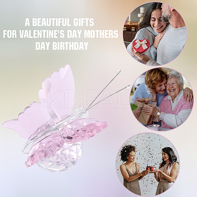 1Pc Glass Crytsal Butterfly Display Decorations LAMP-CN0001-01C-1