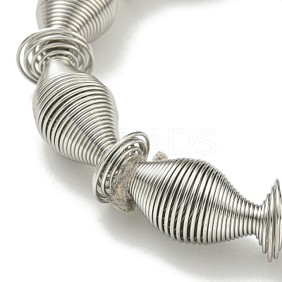 Non-Tarnish Adjustable 304 Stainless Steel Bicone Spring Wire Bracelets BJEW-H617-10P-1