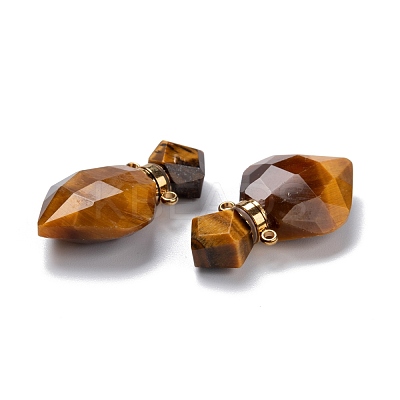 Natural Tiger Eye Perfume Bottle Pendants G-D058-11G-05-1